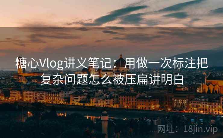 糖心Vlog讲义笔记：用做一次标注把复杂问题怎么被压扁讲明白