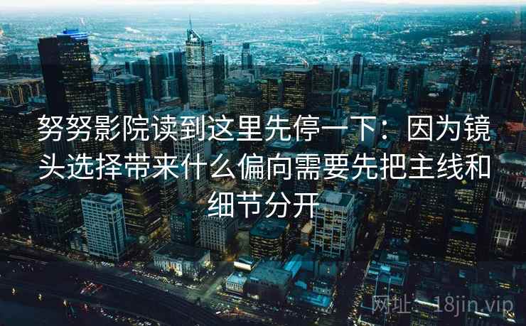 努努影院读到这里先停一下：因为镜头选择带来什么偏向需要先把主线和细节分开